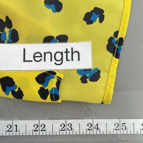 Cabi Blouse Women's XS Extra Small Yellow Leopard Print Sunny Tie Wrap Peplum - Picture 14 of 14